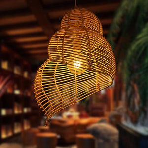 Rattan 300 MM Brown Chandelier Pendant Hanging for Living Room Outdoor Light - Pack of 1