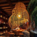 Rattan 300 MM Brown Chandelier Pendant Hanging for Living Room Outdoor Light - Pack of 1