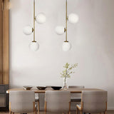 3 Light LED Gold Frosted Ball Pendant Lamp Ceiling Light for Home and Office - Warm White