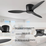 52 INCH HUGGER WIND LEAF CEILING FAN - BLACK