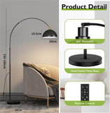 ARC FLOOR LAMP LIVING ROOM STANDING LAMP - BLACK