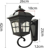 Black Outdoor Wall Light Fixture with Glass Shade - Warm White