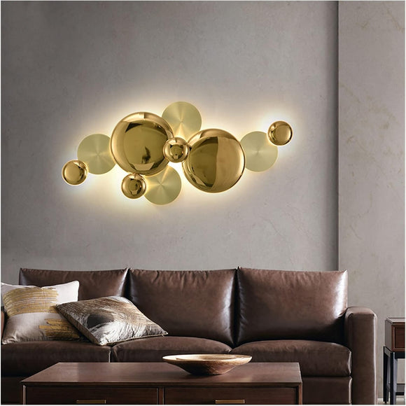 7 LED Modern Electroplated Gold Wall Art Light - Warm White