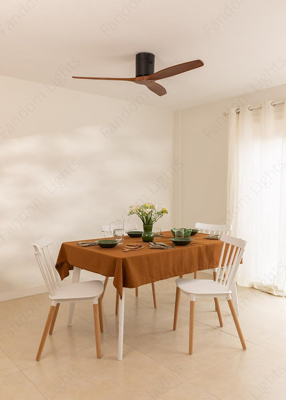 52 INCH HUGGER WIND LEAF CEILING FAN REMOTE CONTROLLED - Natural WOOD