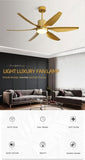 54 Inch 6 Blade Wind lamp ceiling fan remote Controlled - Matt Gold
