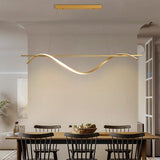 1000MM Matt Gold LED Pendant Chandelier Twisty Curl Lights Dining Room Lamp - Warm White - Ashish Electrical India
