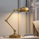 Traditional Vintage Lamp, Antique Style Desk Lamp Fixture, Satin Brass Finish, Metal for Home and Office Table