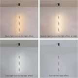 600MM Led Black Modern Pendant Light for Bedside Dining Hanging Light - Warm White