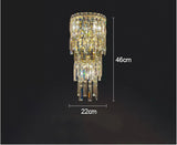 Led 3 Layers Crystal Mashal Modern Gold Metal Wall Light Drawing Room - Warm White