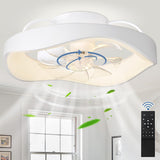 500 MM White Low Curvy Ceiling Light with Fan LED Chandelier - Warm White