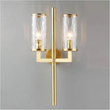 2 Light Electroplated Gold Metal Clear Glass Wall Light Copper Metal - Gold Warm White