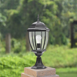 Pillar Light Gate Lamp E27 Lantern Post Outddor Light (Color : Black)