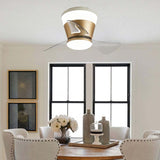 22 Inch Gold Low Profile Ceiling Light with Fan LED Chandelier