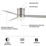 42 INCH HUGGER WIND LEAF CEILING FAN REMOTE CONTROLLED - SILVER