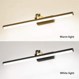 Modern Electroplated Black Gold Body LED Wall Light Mirror Vanity Picture Lamp - Warm White