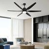 54 Inch 6 Blade Wind lamp ceiling fan remote Controlled - Black