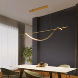 1000MM Matt Gold LED Pendant Chandelier Twisty Curl Lights Dining Room Lamp - Warm White