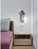 LED Grey Oval Bedside Wall Ceiling Light with Switch - Warm White
