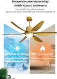 54 Inch 6 Blade Wind lamp ceiling fan remote Controlled - Matt Gold