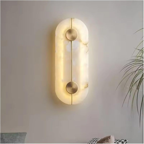 LED 450MM Marble Gold Frost Wall Light Living Dining Bedside Light