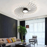42 Light Black Body Acrylic LED Chandelier for Ultra Low Height Living Room