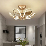 600MM Golden Ceiling Fan Chandelier with Remote Control ABS Blades - Warm White