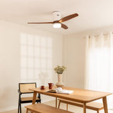 52 INCH 3 BLADE WIND CEILING Hugger FAN With Light REMOTE CONTROLLED - DARK WOOD