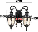 Outdoor Wall Light Fixture Black Exterior Wall Waterproof Lights Glass Shade
