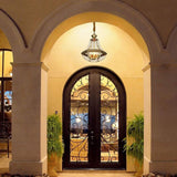 Gold Brass Glass Pendant Light Hanging Outdoor Terrace Entrance Light