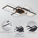 5 Light Rectangular Black Body Modern LED Chandelier Lamp - Warm White