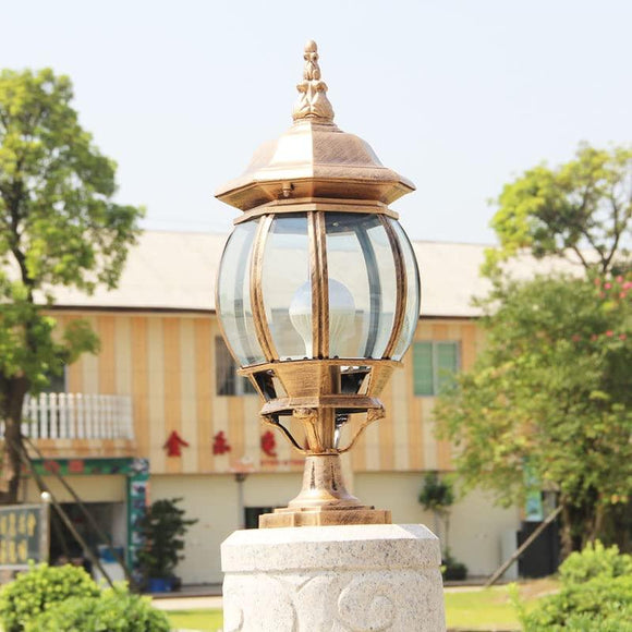 Retro Pillar Light Antique Gate Lamp E27 Lantern Post E27 - Bronze
