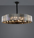 800 MM Black Metal Smokey Crystal LED Chandelier Hanging Suspension Lamp - Warm White