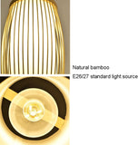 Led Cane Modern Pendant Light for Bedside Dining Hanging Light - Warm White