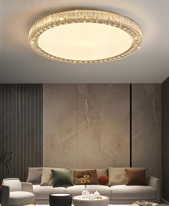 Crystal Gold 600 MM Round Ring Chandelier Ceiling Light - Warm White