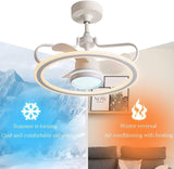 24 Inch White Profile Ceiling Light with Fan LED Chandelier