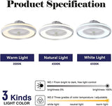 500 MM White Mesh Ceiling Light with Fan LED Chandelier - Warm White