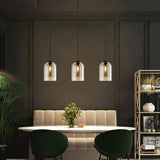Amber Dual Glass Pendant Light Bedside Hanging Corner Light