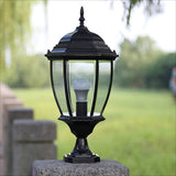 Pillar Light Gate Lamp E27 Lantern Post Outddor Light (Color : Black)