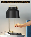 Desk Console Table Lamp with Black Color Shade for Bedside Home and Office Use