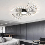 42 Light Black Body Acrylic LED Chandelier for Ultra Low Height Living Room