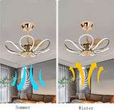 600MM Golden Ceiling Fan Chandelier with Remote Control ABS Blades - Warm White