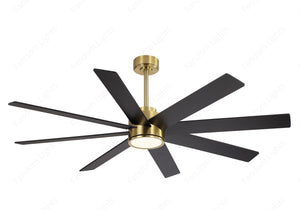 72 Inch 8 Blade Wind lamp ceiling fan remote Controlled - Black Gold