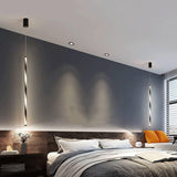 600MM Led Black Modern Pendant Light for Bedside Dining Hanging Light - Warm White
