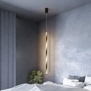 600MM Led Black Modern Pendant Light for Bedside Dining Hanging Light - Warm White