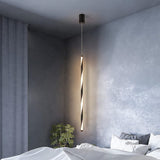 600MM Led Black Modern Pendant Light for Bedside Dining Hanging Light - Warm White
