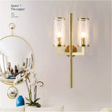 2 Light Electroplated Gold Metal Clear Glass Wall Light Copper Metal - Gold Warm White - Ashish Electrical India