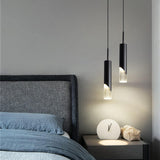Modern Black Long Bedside Hanging Pendant Ceiling Light Fixture