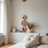 3 Led Disc Gold Modern Pendant Light for Bedside Dining Hanging Light
