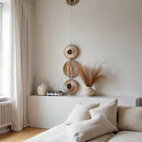 3 Led Disc Gold Modern Pendant Light for Bedside Dining Hanging Light