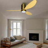 52 INCH HUGGER WIND LEAF CEILING FAN REMOTE CONTROLLED - Light Natural WOOD